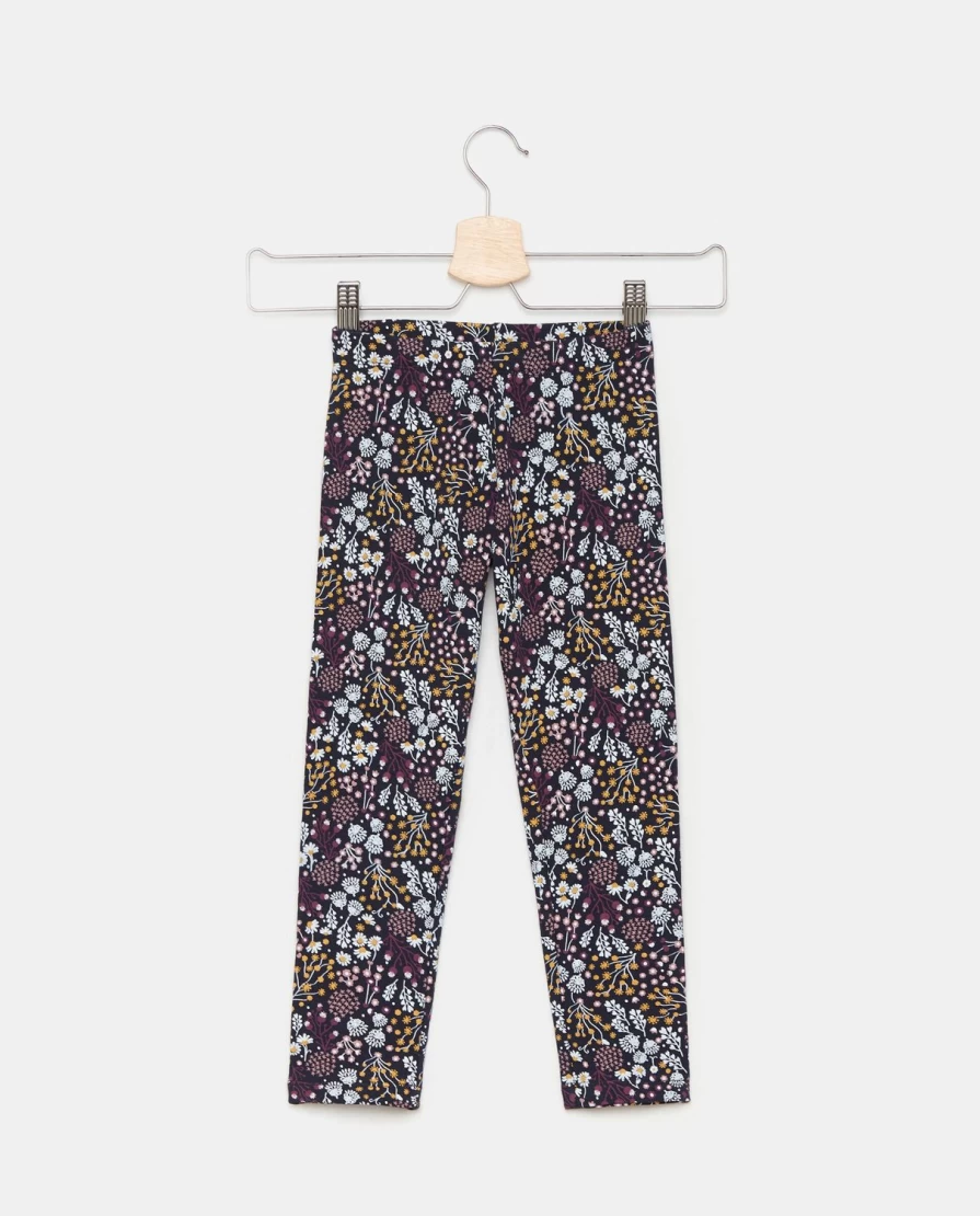 Blukids Girls' Printed Cotton Fleece Leggings - Soft & Comfortable Children's Leggings