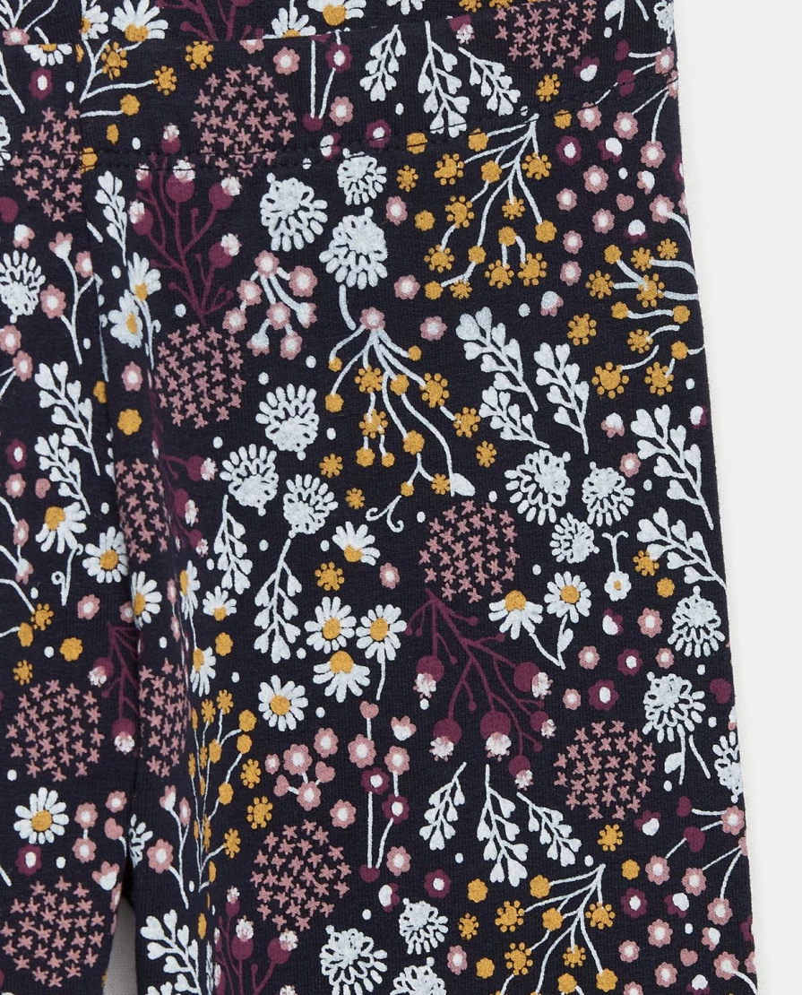 Blukids Girls' Printed Cotton Fleece Leggings - Soft & Comfortable Children's Leggings