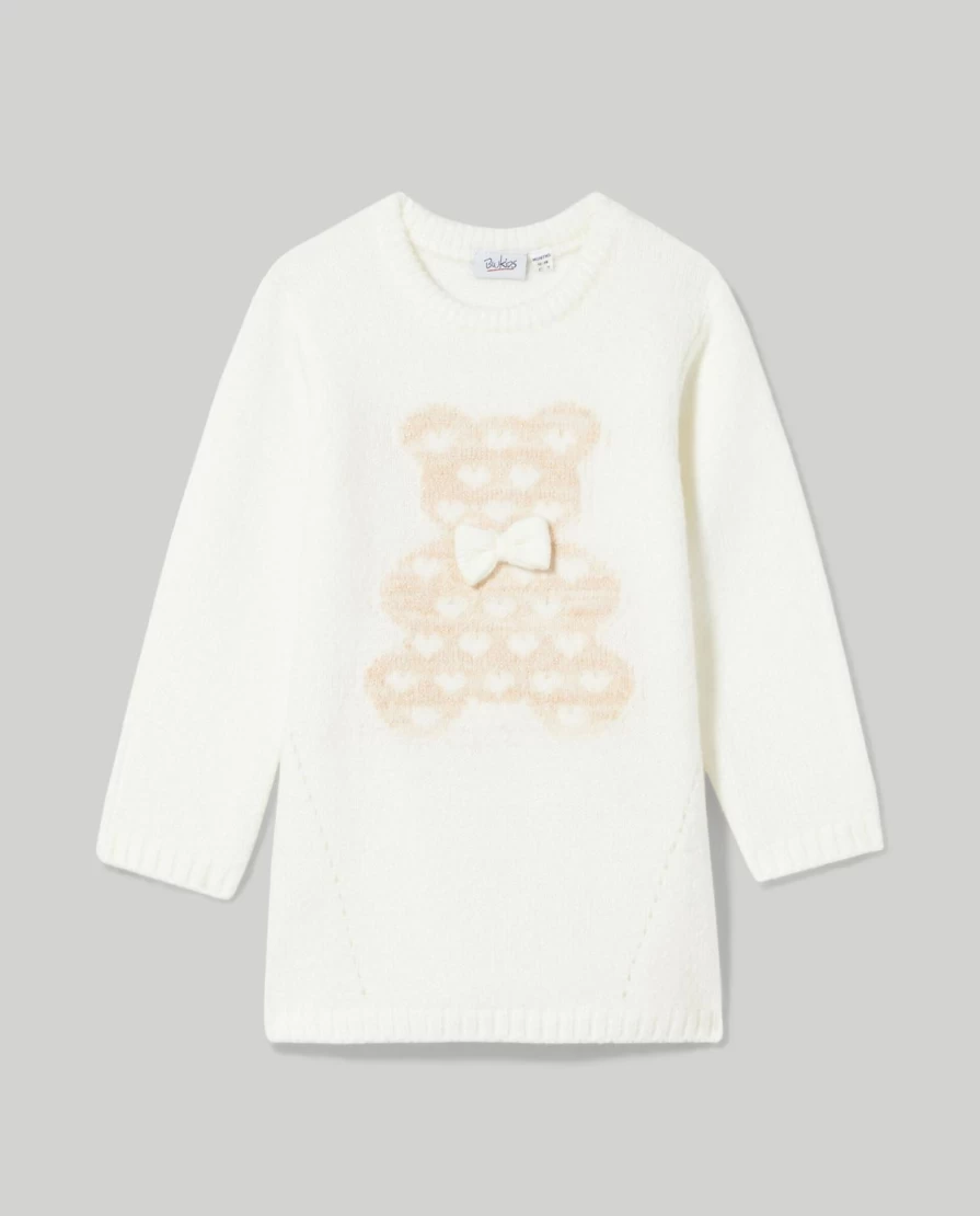 Blukids Newborn Tricot Dress with Sparkling Lurex Thread for Baby Girls & Boys