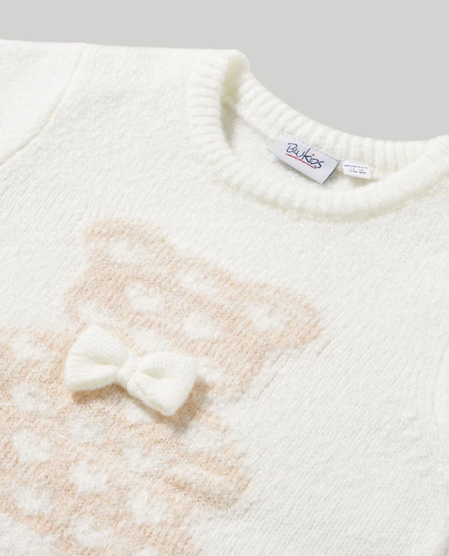 Blukids Newborn Tricot Dress with Sparkling Lurex Thread for Baby Girls & Boys