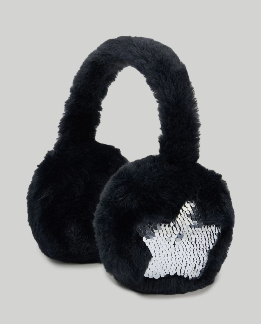 Blukids Girls' Sparkly Sequins Faux Fur Earmuffs for Kids - Winter Warm Fashion Accessories