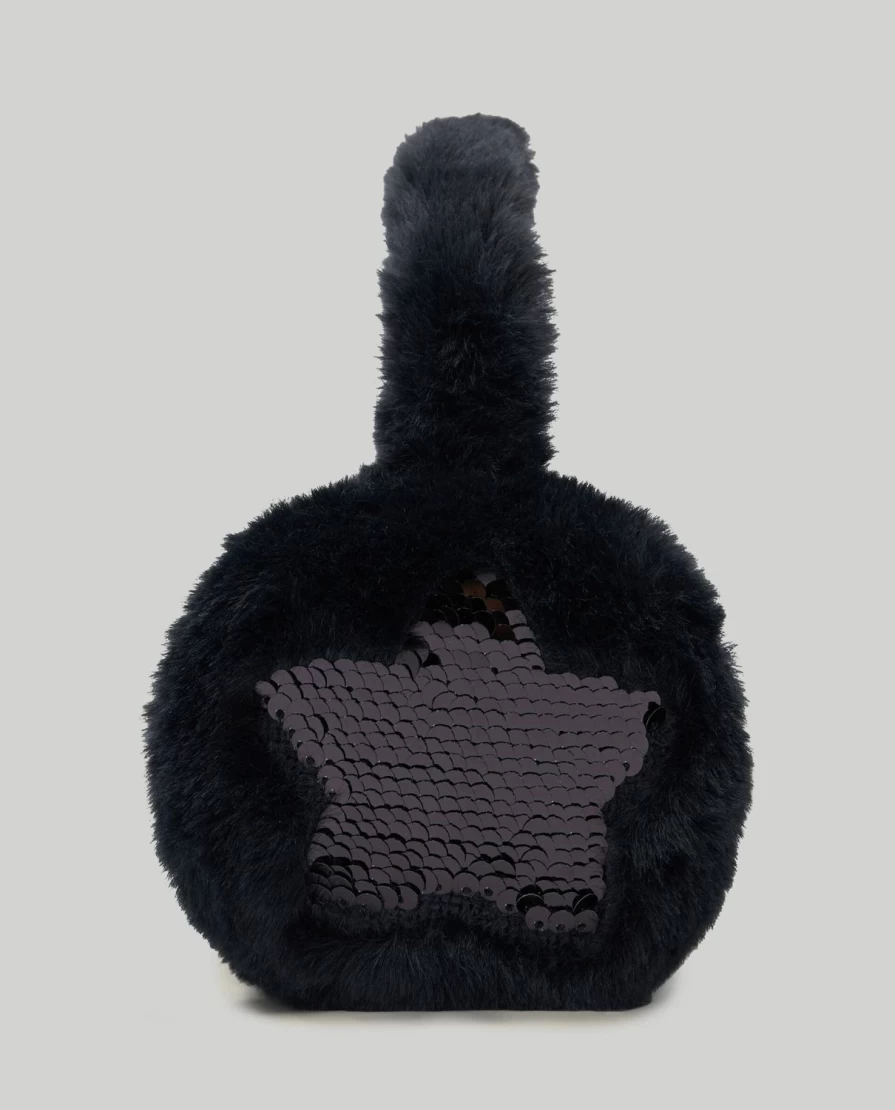 Blukids Girls' Sparkly Sequins Faux Fur Earmuffs for Kids - Winter Warm Fashion Accessories