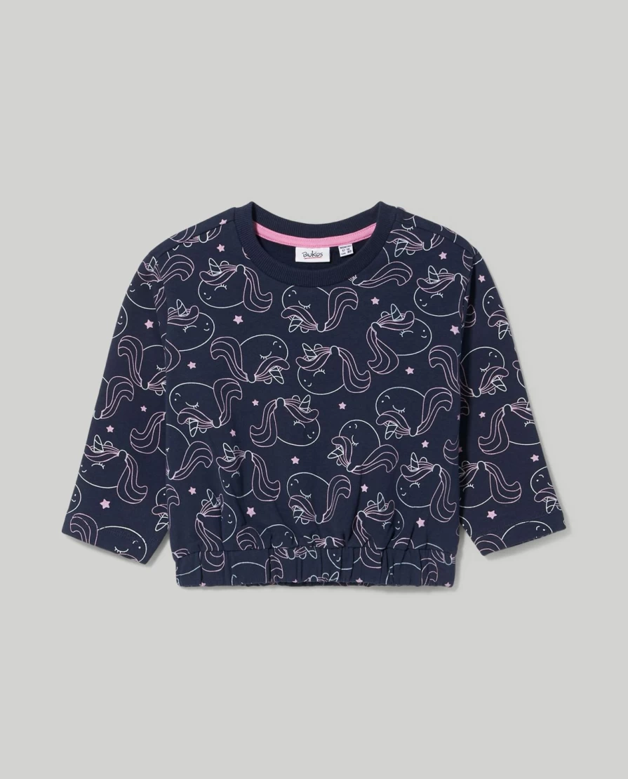 Blukids Newborn Baby Girl's Soft Stretch Cotton Sweatshirt - Cozy & Comfortable Pullover