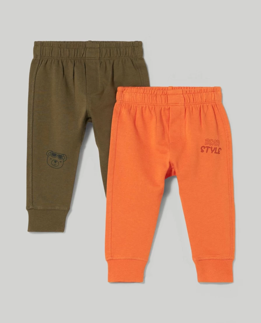 "Blukids Newborn Cotton Fleece Joggers - Pack of 2"
