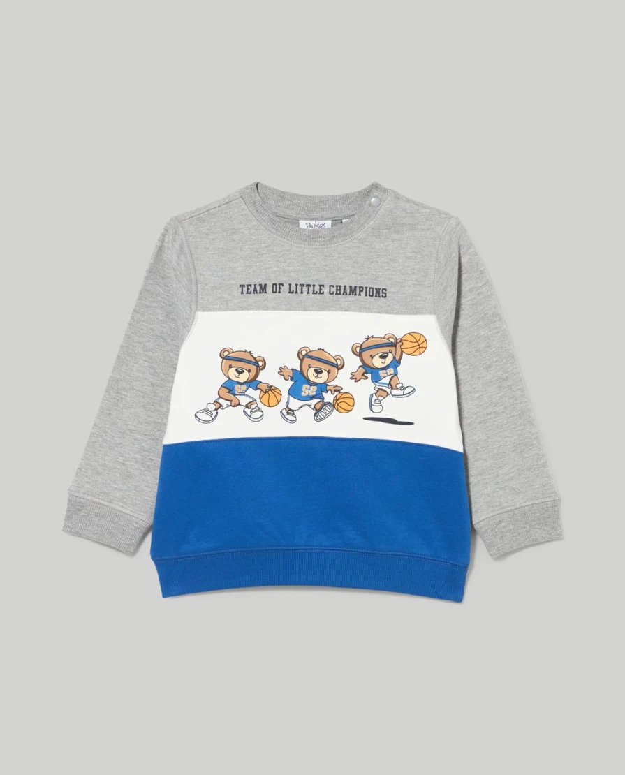 Blukids Newborn Baby Printed Sweatshirt - Soft Cotton Cute Graphic Pullover for Infants