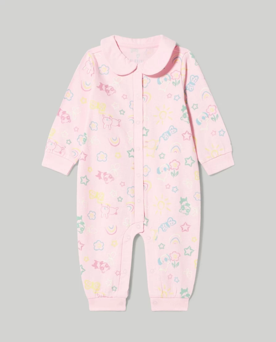 Blukids Pure Cotton Long Playsuit for Newborns - Soft Baby Romper
