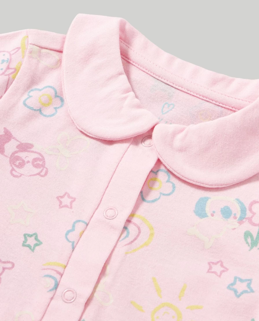 Blukids Pure Cotton Long Playsuit for Newborns - Soft Baby Romper