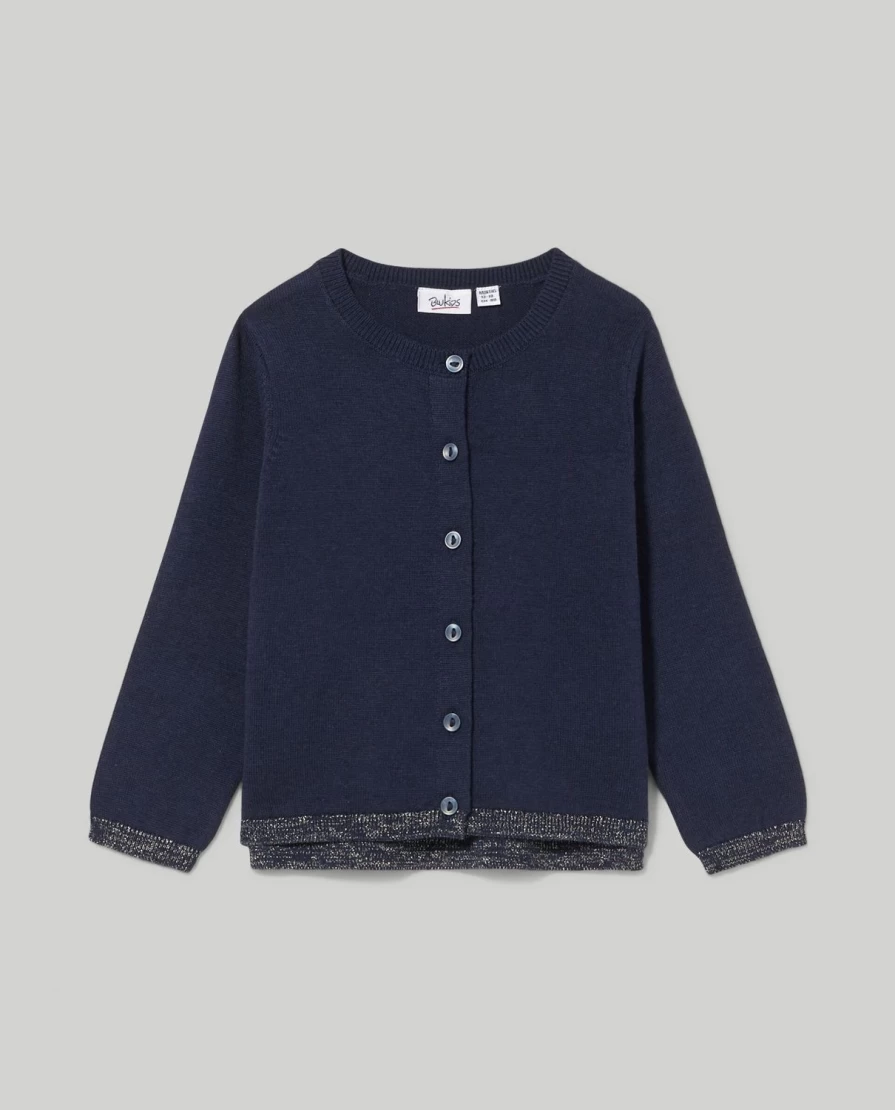 Blukids Girls' Glitter Cotton Cardigan - Sparkling Kids Sweater for Children