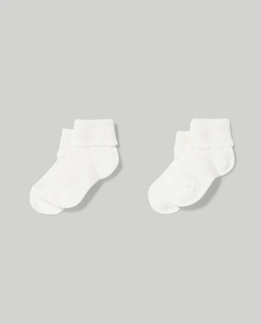 Blukids Pack Of 2 Premium Wool Blend Socks For Newborns - Made In Italy, First Days Baby Socks