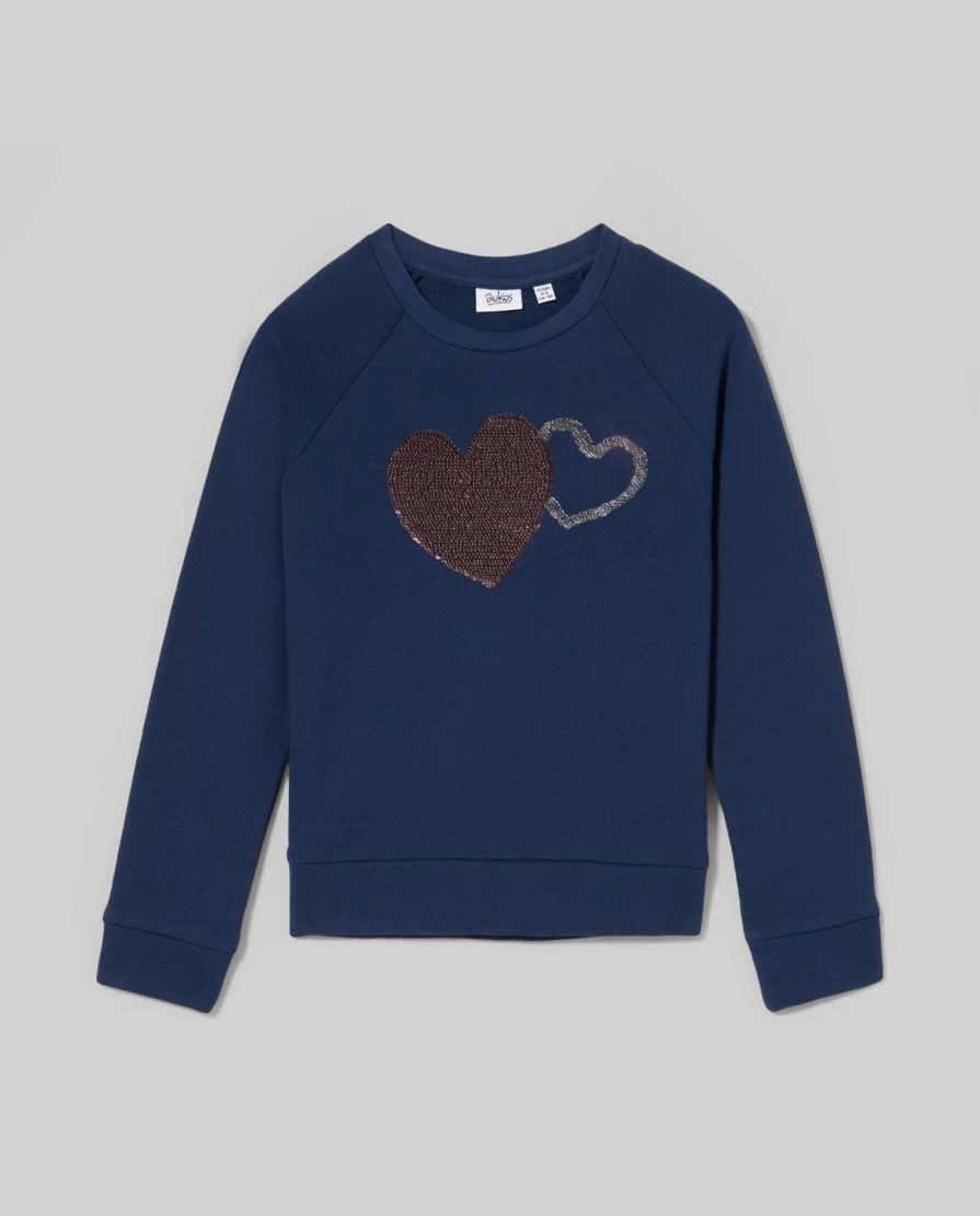 Blukids Girls' Soft Pure Cotton Crew Neck Sweatshirt - Comfortable Kids Casual Pullover