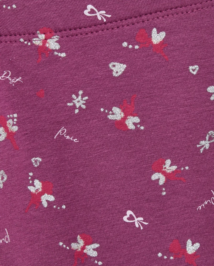 Blukids Girls' Stretch Cotton Glitter Print Leggings for Children