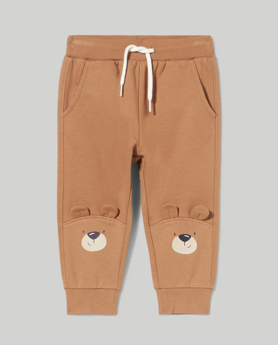 Blukids Newborn Pure Cotton Fleece Joggers with Embroidered Appliques - Soft Baby Boys & Girls Pants