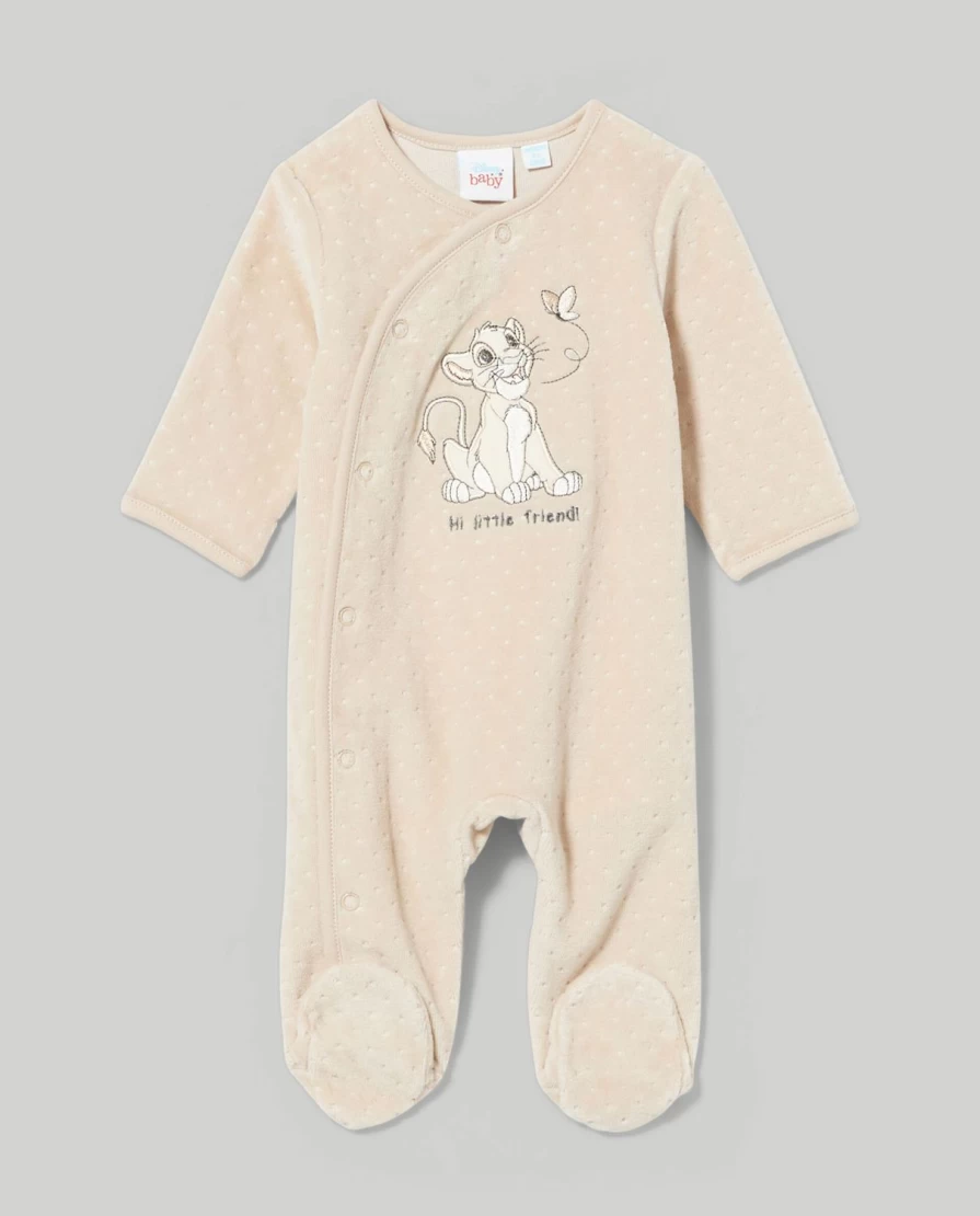 Blukids Newborn Chenille Onesie with Embroidered Design - Soft Baby Romper for Birth
