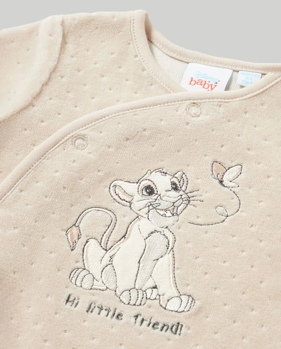 Blukids Newborn Chenille Onesie with Embroidered Design - Soft Baby Romper for Birth