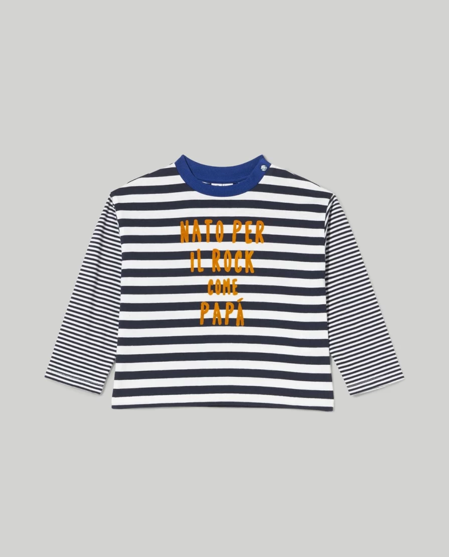 Blukids Newborn Pure Cotton Striped Baby T-Shirt - Soft & Comfortable Infant Tee