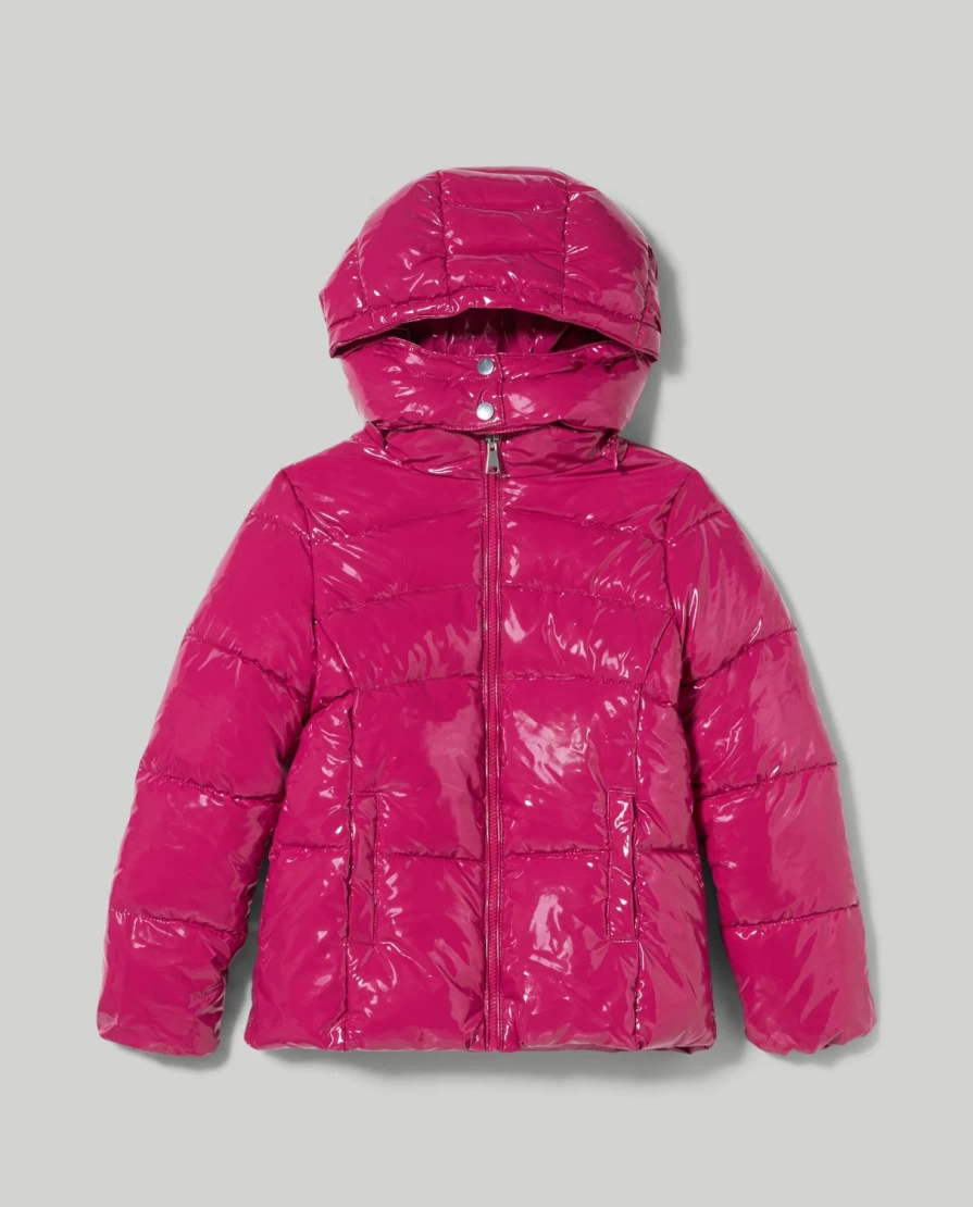 Blukids Youth Shiny Padded Hooded Jacket for Girls - Warm Winter Coat
