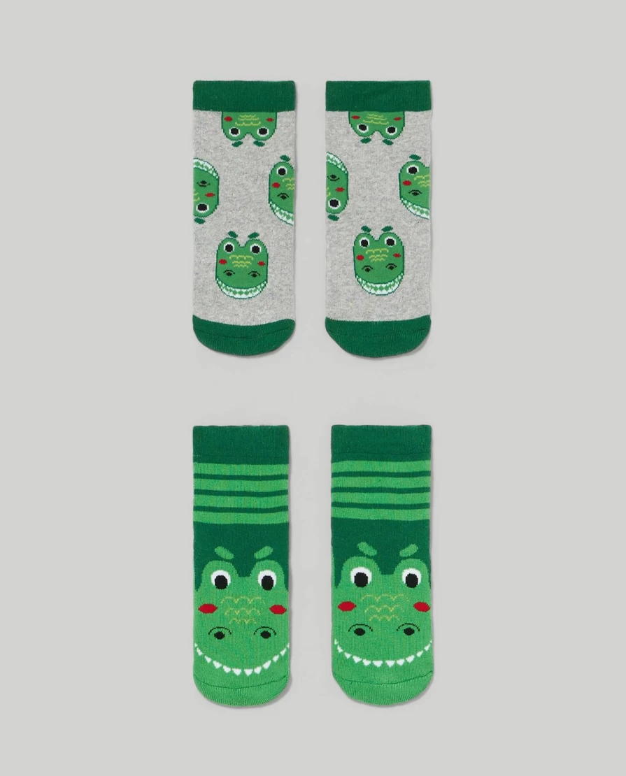 Blukids Pack Of 2 Non-Slip Socks For Kids - Anti-Skid Children's Socks For Safety & Comfort