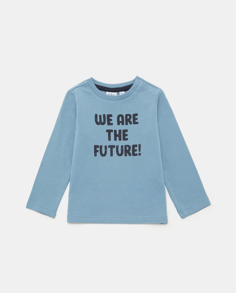Blukids Newborn Pure Cotton Long-Sleeve Graphic Tee for Babies