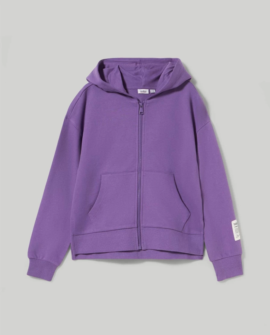 Blukids Youth Pure Cotton Zip-Up Hooded Sweatshirt for Girls