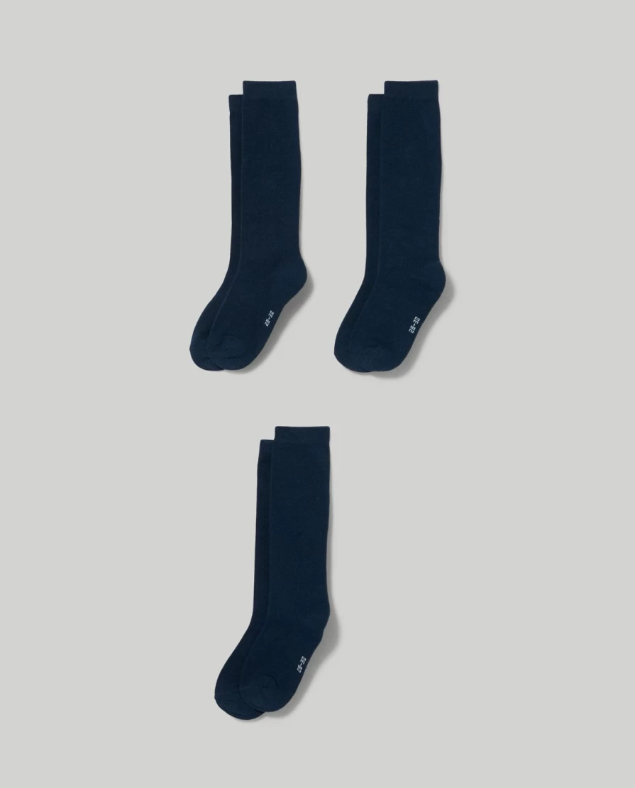 Blukids 3-Pack Kids Long Socks for Boys and Girls - Comfortable Children's Ankle Socks