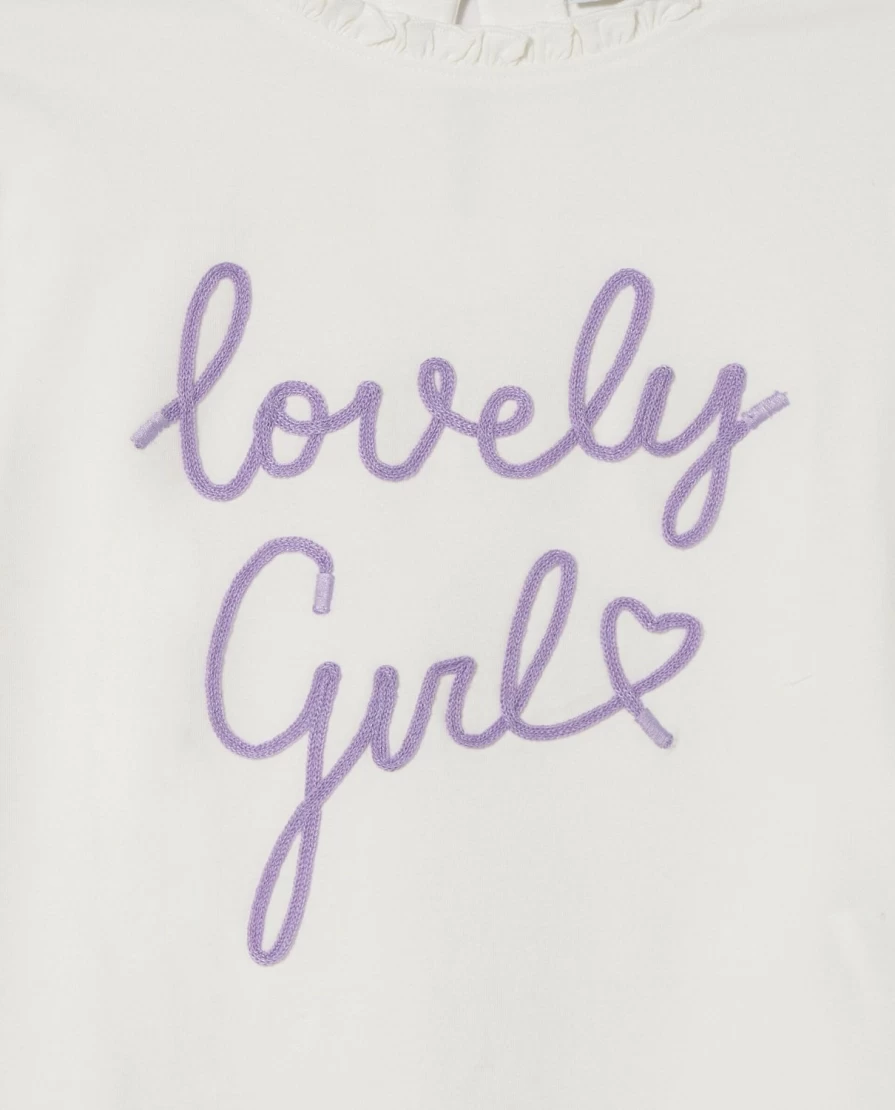 "Blukids Girls' Long Sleeve T-Shirt with Cornely Embroidery – Children's Fashion Top"