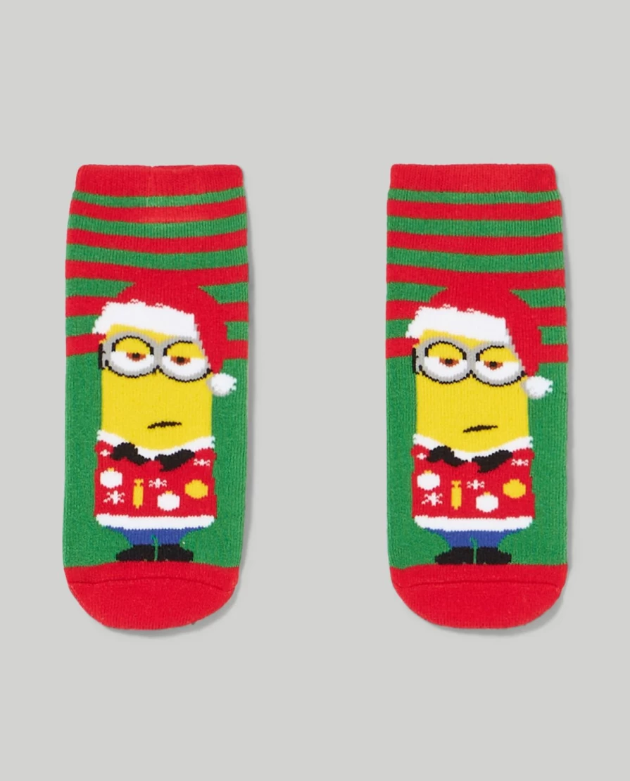 "Blukids Non-Slip Holiday Socks for Kids - Festive Christmas Gripper Soles"