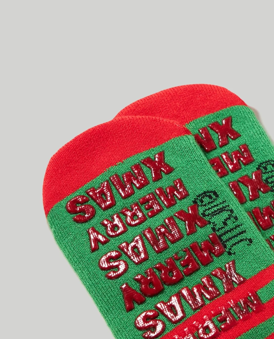 "Blukids Non-Slip Holiday Socks for Kids - Festive Christmas Gripper Soles"