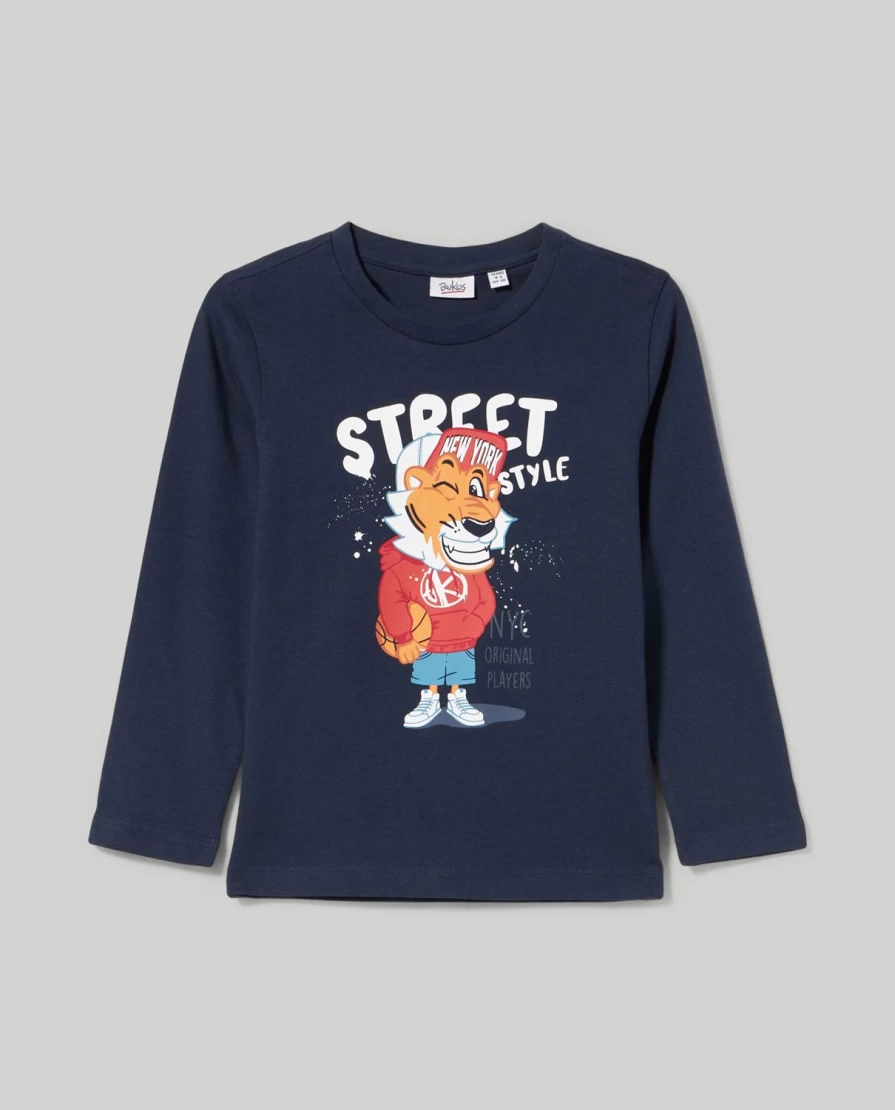 "Blukids Boys' Long Pure Cotton T-Shirt for Children | Comfortable & Durable Kids Tee"