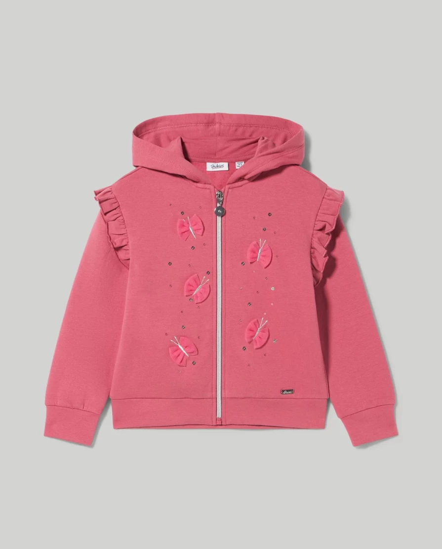 Blukids Girls' Hooded Sweatshirt with Fun Appliques - Comfortable Kids Pullover