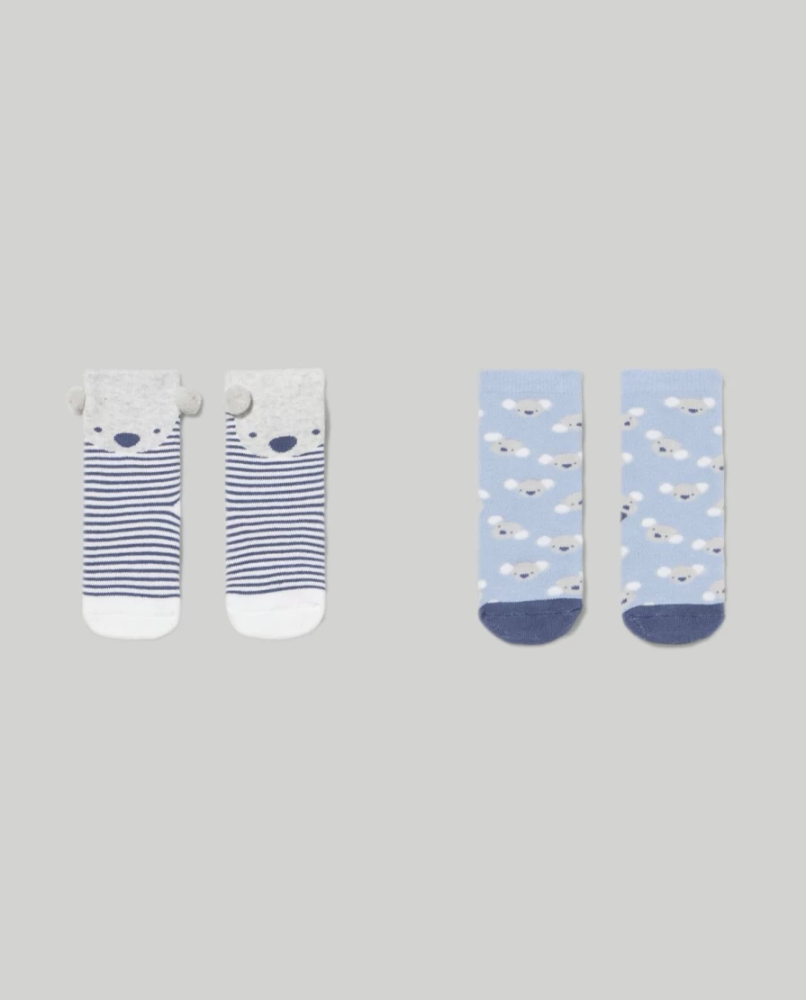 Blukids Newborn Baby Non-Slip Socks - Pack of 2 for Secure Comfort