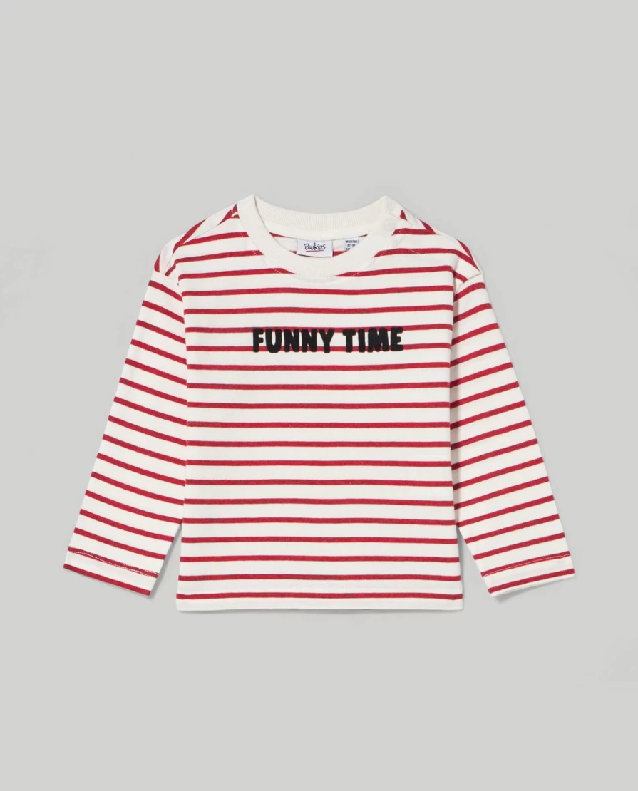 Blukids Newborn Pure Cotton Striped Baby T-Shirt - Soft & Comfortable Infant Tee