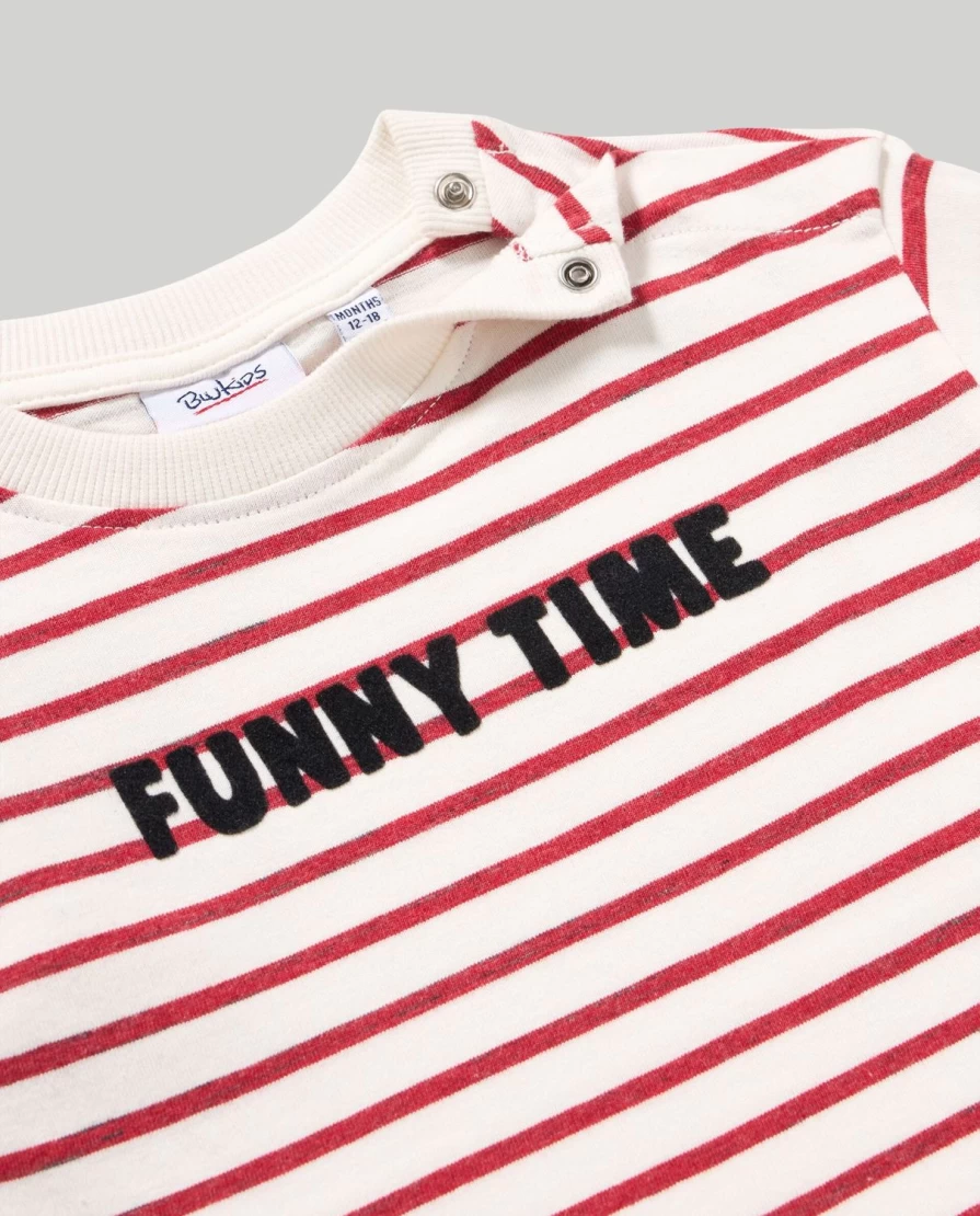 Blukids Newborn Pure Cotton Striped Baby T-Shirt - Soft & Comfortable Infant Tee