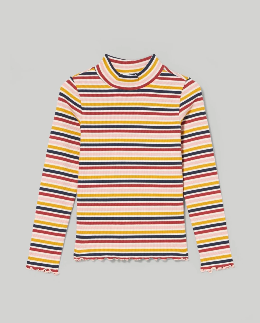 Blukids Girls Ribbed Turtleneck Sweater - Soft Kids Turtleneck Top for Children