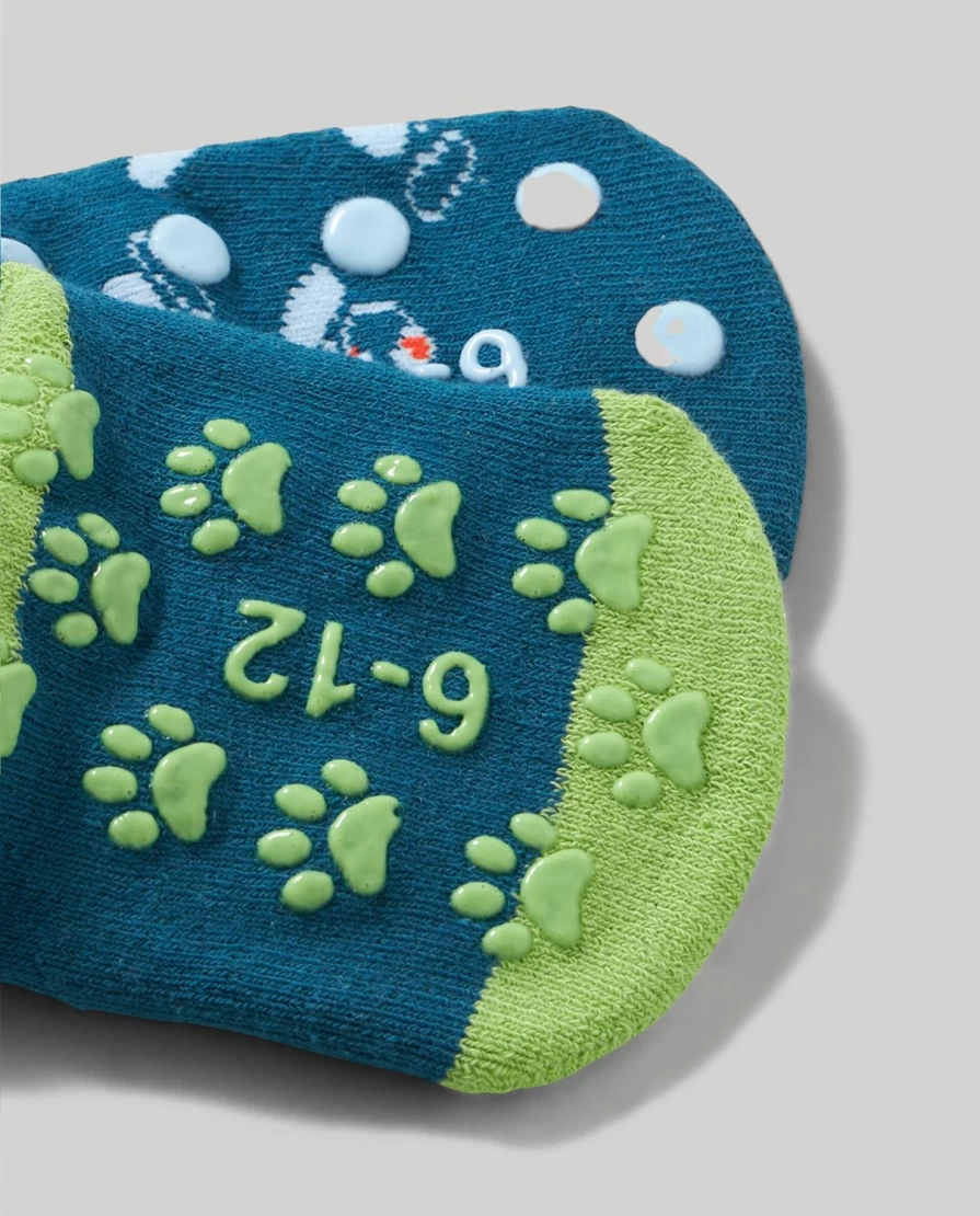Blukids Non-Slip Baby Socks for Newborns - Pack of 2 Pairs