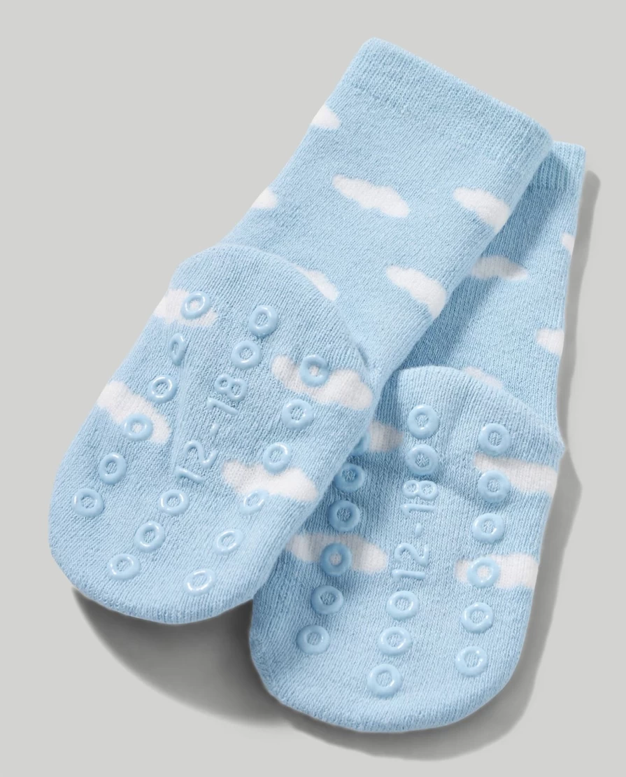 Blukids Non-Slip Infant Socks for Newborns - Soft Anti-Skid Baby Footies