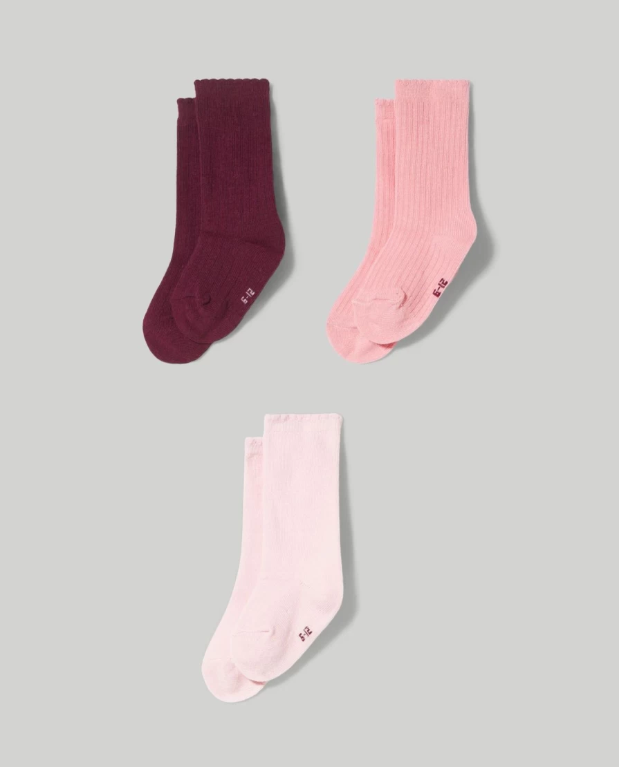 Blukids Newborn Baby Girls Cotton Blend Socks - Soft & Comfortable 3-Pack
