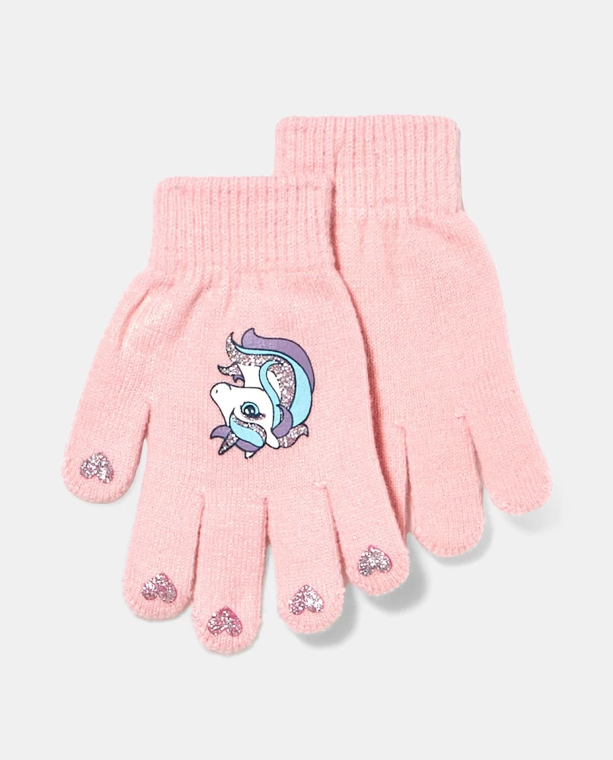 Blukids Unicorn Gloves for Kids - Soft Tricot Fantasy Gloves for Children