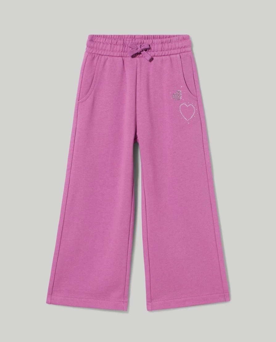 Blukids Girls Comfortable Wide Leg Sweatpants for Children - Soft Casual Joggers