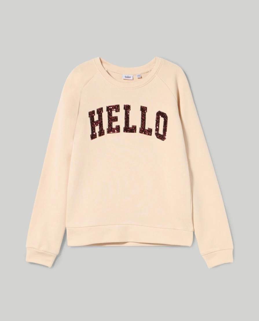 Blukids Youth Pure Cotton Crew Neck Sweatshirt for Girls - Soft & Comfortable Casual Pullover