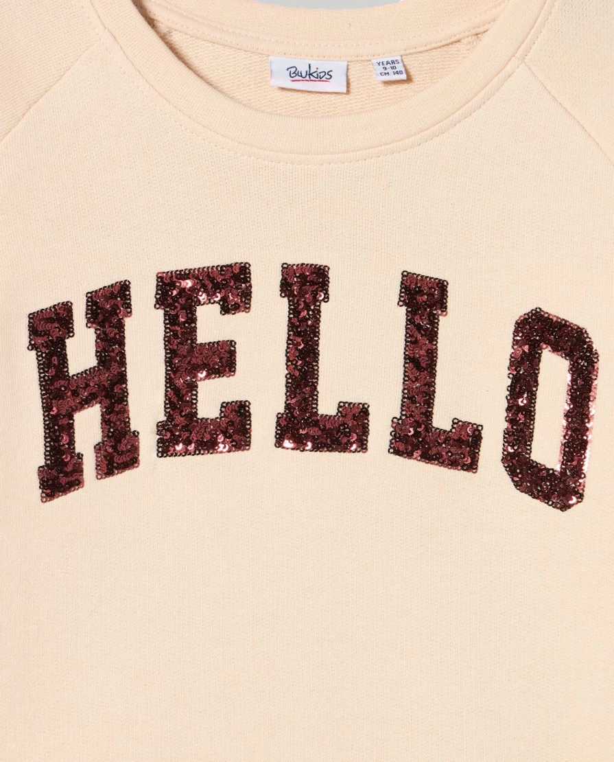 Blukids Youth Pure Cotton Crew Neck Sweatshirt for Girls - Soft & Comfortable Casual Pullover