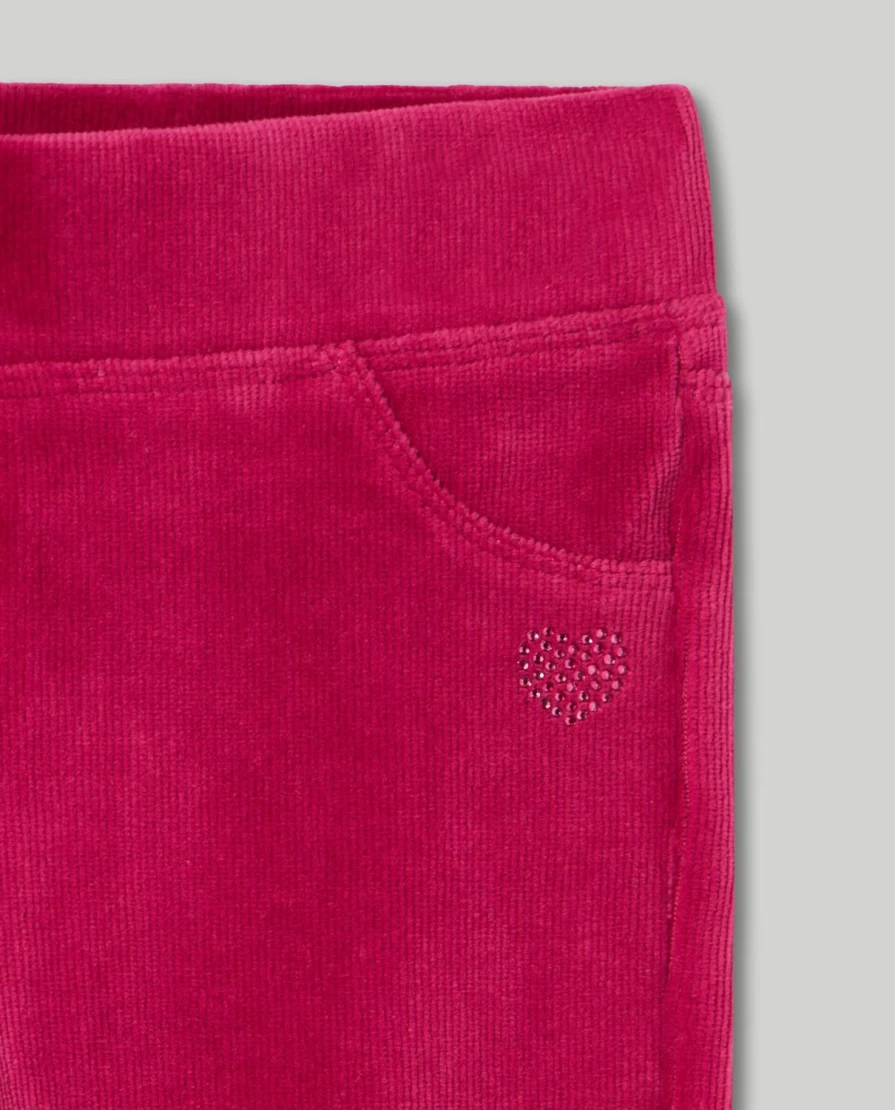 Blukids Girls' Chenille Ribbed Treggings - Soft Stretchy Comfort Pants for Children