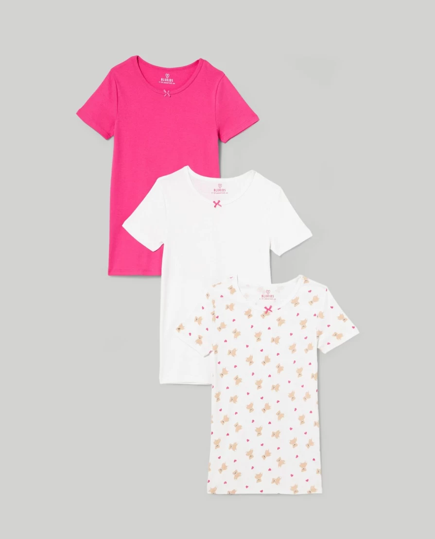 Blukids 3-Pack Girls' Soft Cotton Underwear T-Shirts for Children
