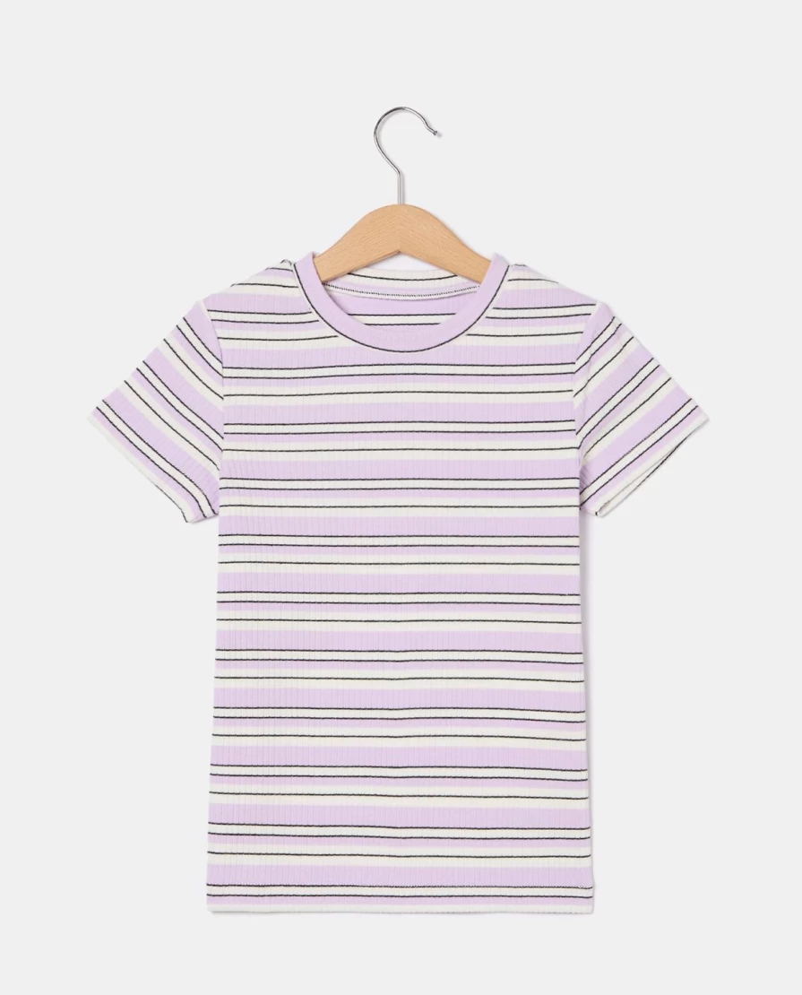 Blukids Youth Striped Cotton T-Shirt for Girls - Comfortable & Stylish Tee