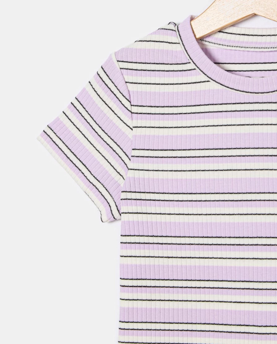 Blukids Youth Striped Cotton T-Shirt for Girls - Comfortable & Stylish Tee
