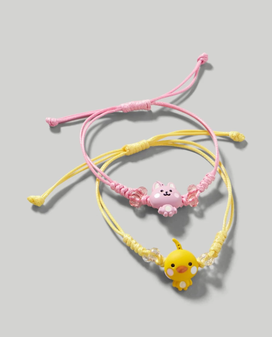 Blukids Kids' Adjustable Puppy Bracelets Set of 2 - Cute Animal Themed Children's Jewelry