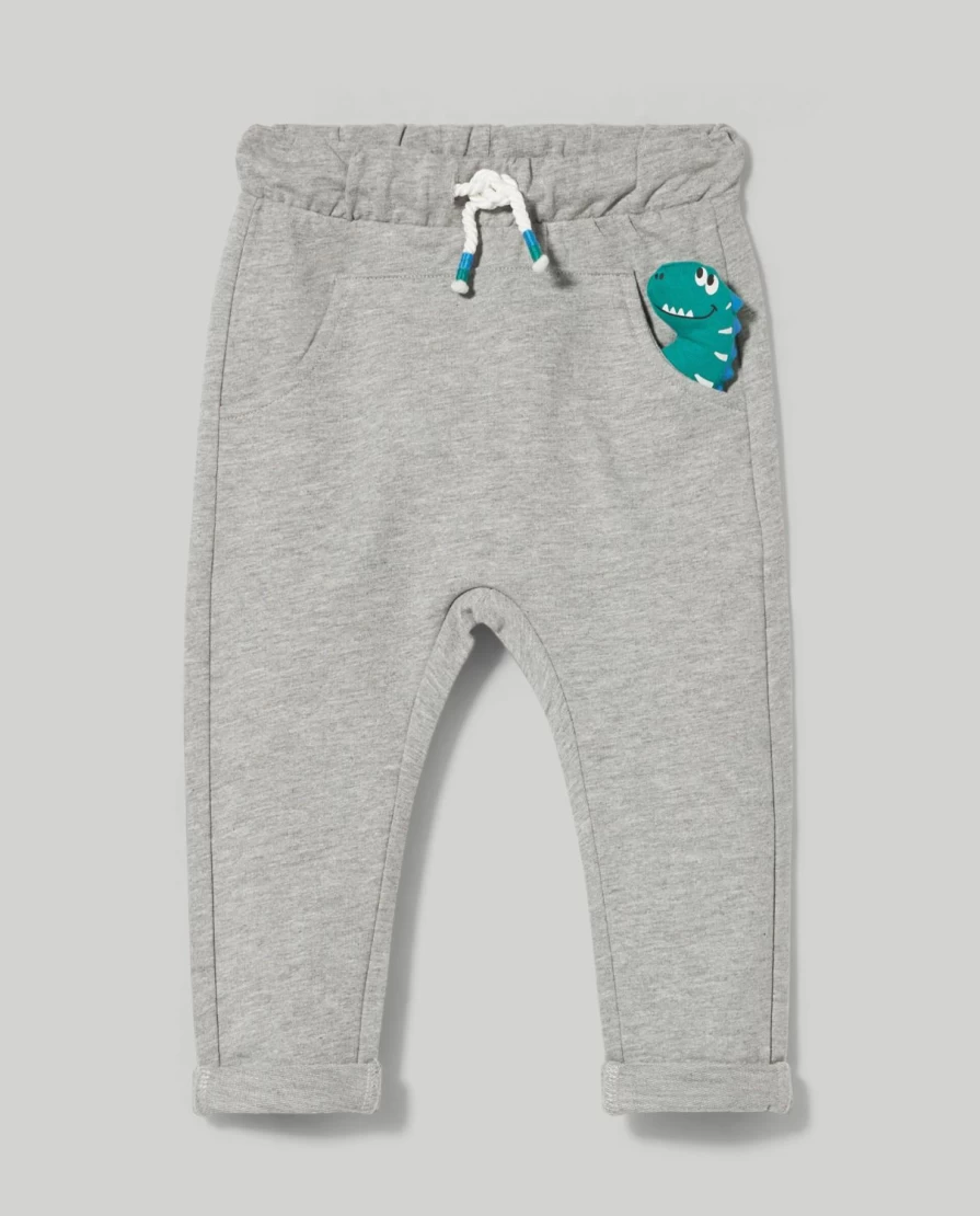 Blukids Newborn Cotton Jogger Pants - Soft Melange Fabric for Babies