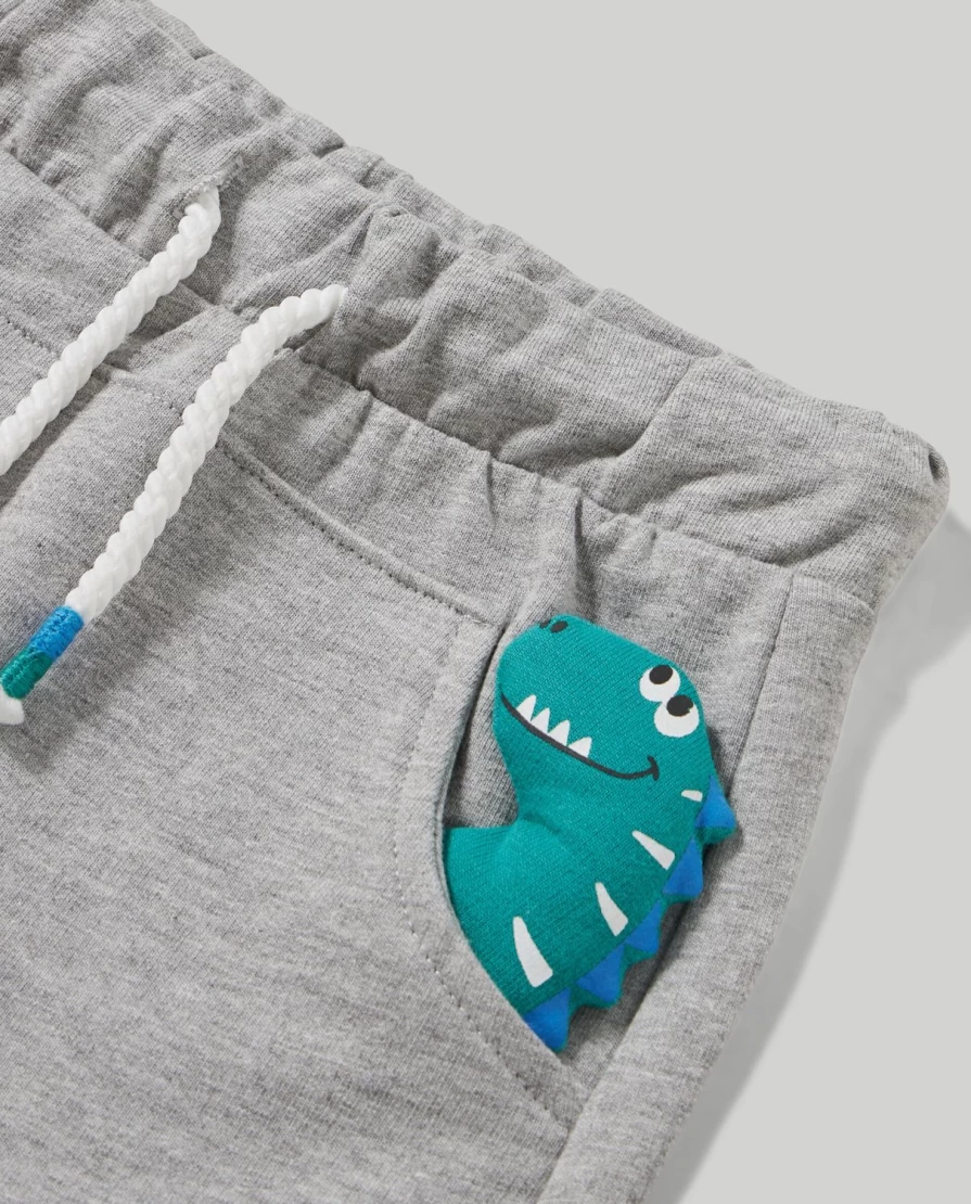 Blukids Newborn Cotton Jogger Pants - Soft Melange Fabric for Babies