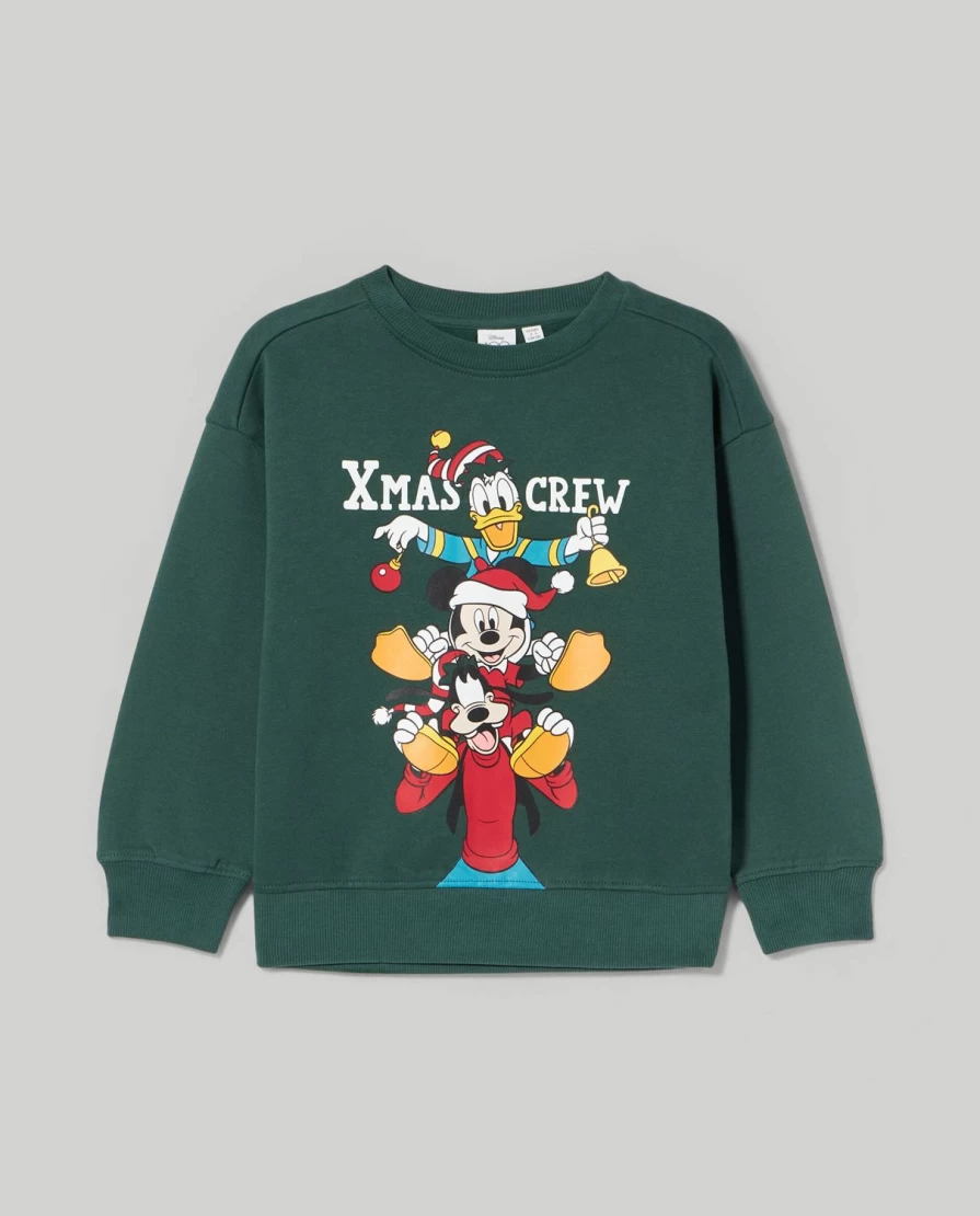 Blukids Kids' Disney Christmas Sweatshirt - 100% Pure Cotton Holiday Pullover for Boys & Girls