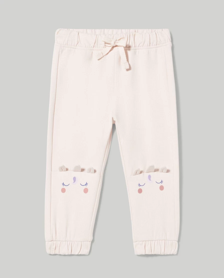 Blukids Newborn Baby Girl Cotton Fleece Jogger Pants - Soft & Cozy Winter Joggers