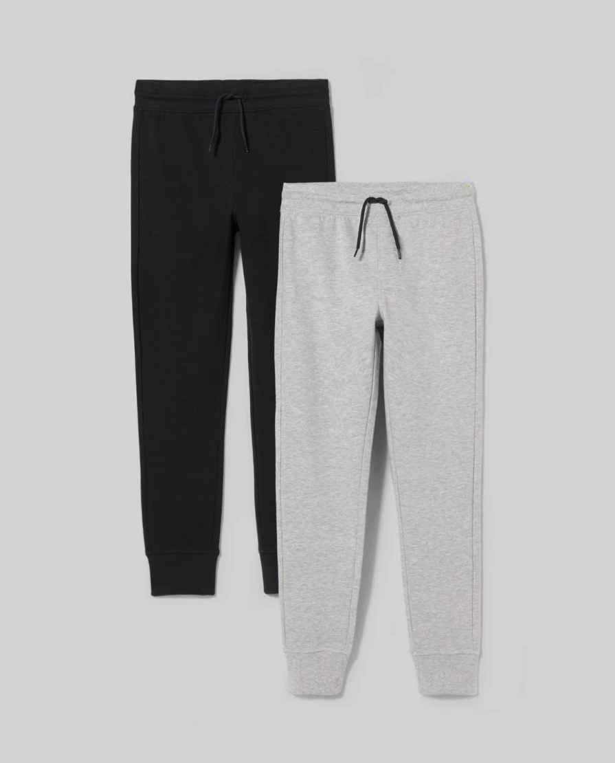 Blukids Youth Cotton Joggers - Pack of 2 Comfortable Boys' Sweatpants